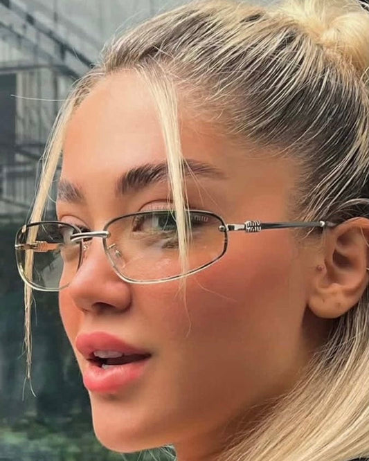 Miu Miu A50S Rimless Oval Metal Sunglasses