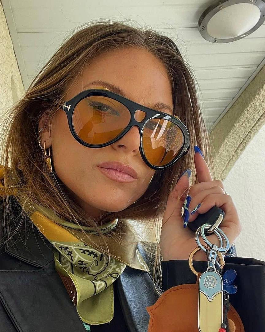 TF882 Pilot-Frame Sunglasses